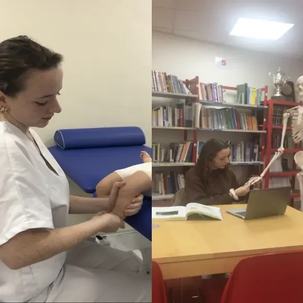 Photographies extraites de la publication traitant de l'entrainement au TP pied bot et d’une journée type au CEERRF